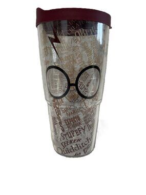 Harry Potter Tervis - Glasses & Scar 24oz Tumbler with Burgundy Colored Lid